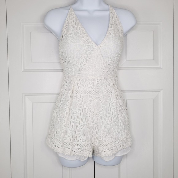 Nightcap Sunkist Sexy Playsuit Romper Creamy White V‎ Front Lace Summer XS - Picture 4 of 7